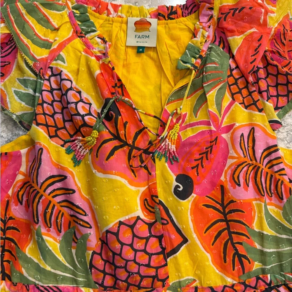 Farm Rio Fruit Dream Ruffle Mini Dress M - Picture 3 of 7